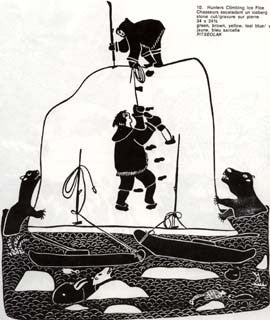 Hunters Climbing Ice Floe