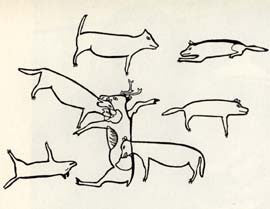 Wolves Eating Caribou