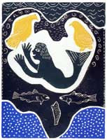 Sedna with Birds and Fish