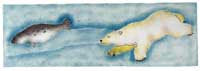 Bear Chasing Seal Underwater