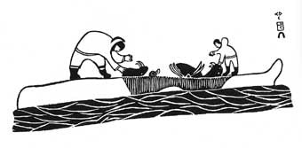Butchering Walrus on Ice Floe