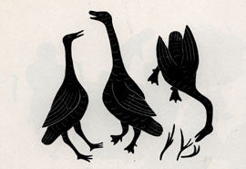 Crane and Two Loons